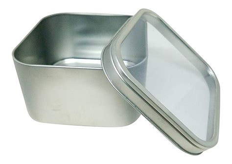 steel boxes with glass lids|lightweight metal box with lid.